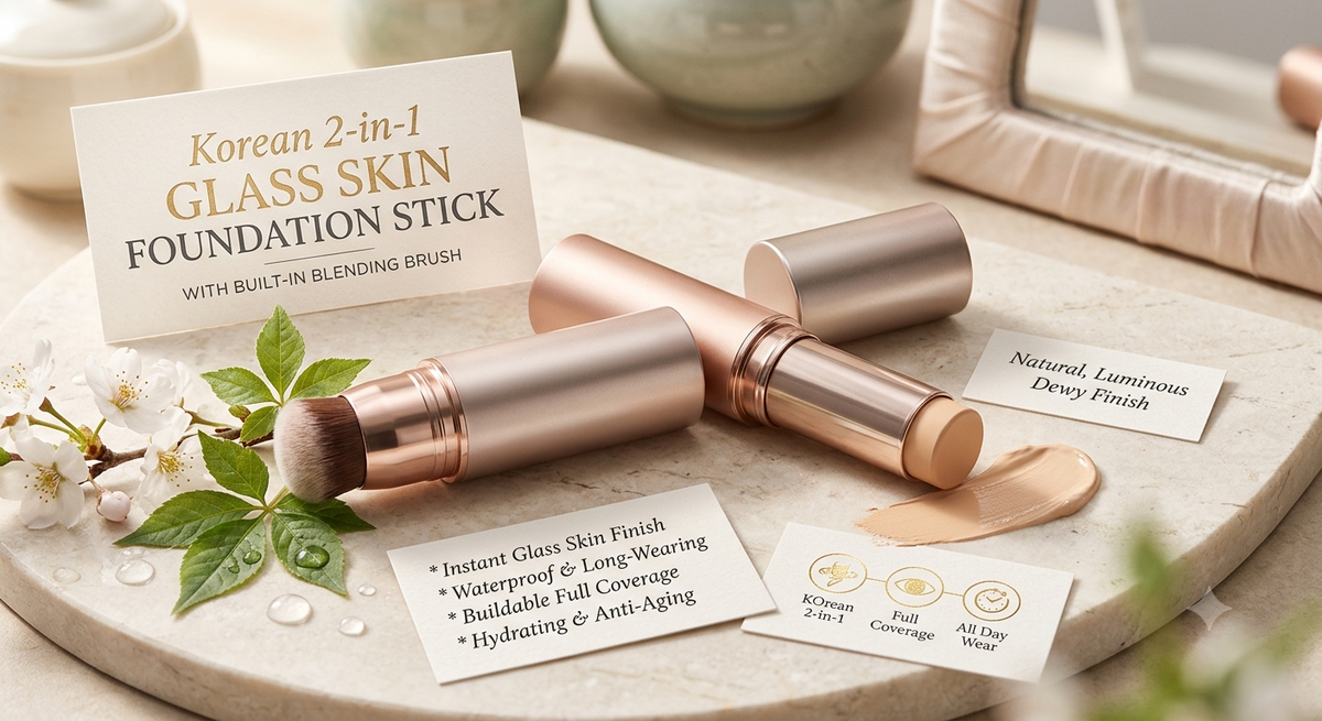 Korean 2 in 1 Glass Skin Foundation Stick